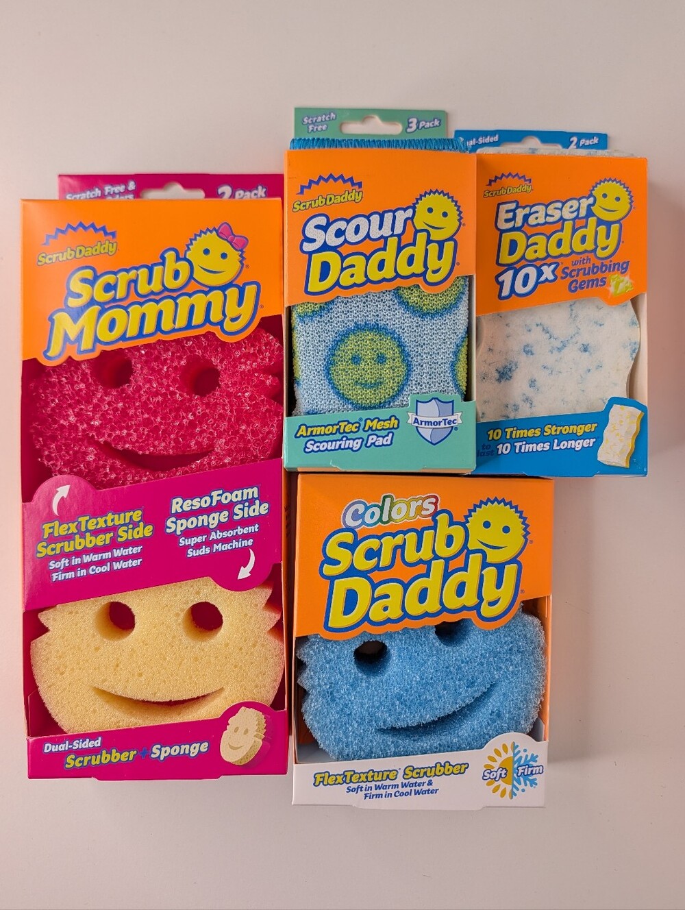 Scrub Daddy, Mommy, Scour & Eraser Daddy Lot